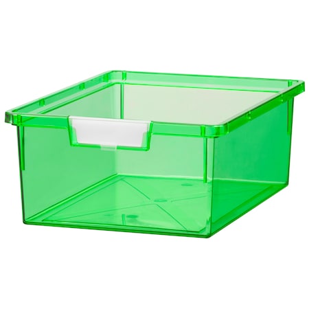 Bin, Tray, Tote, Neon Green, Acrylonitrile Butadiene (ABS), 12.25 In W, 6 In H